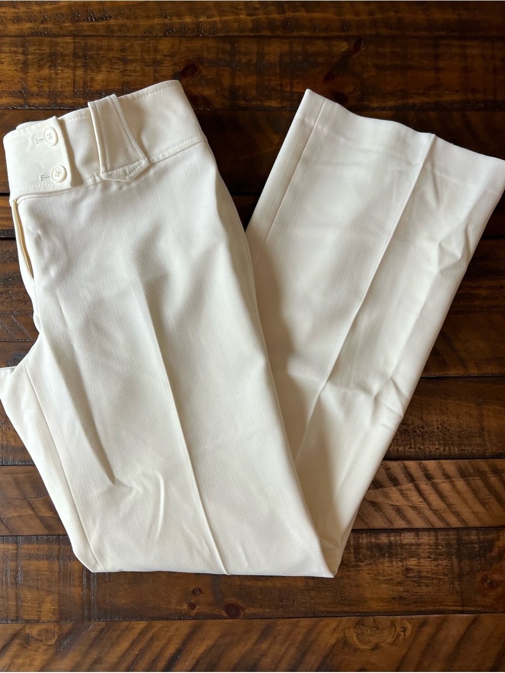 Ann Taylor Cream Signature Fit Dress Pants